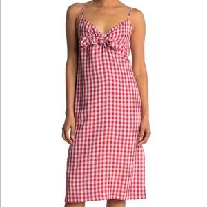 J.Crew Drapey Tie-Front Gingham Dress